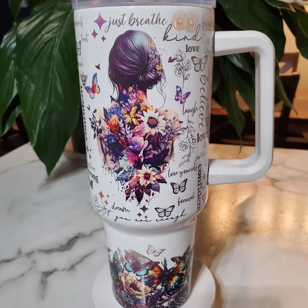 You Are Enough Motivational 40oz Traveler Tumbler